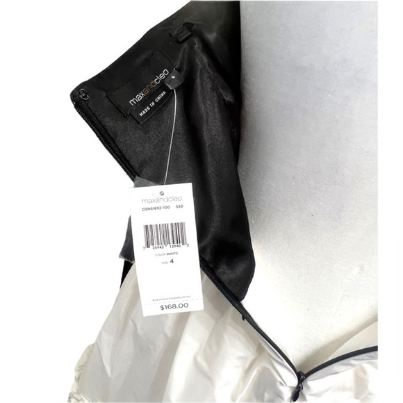 NWT Max And Cleo Black & Off White Strapless Dress - Size 4 - Picture 9 of 12